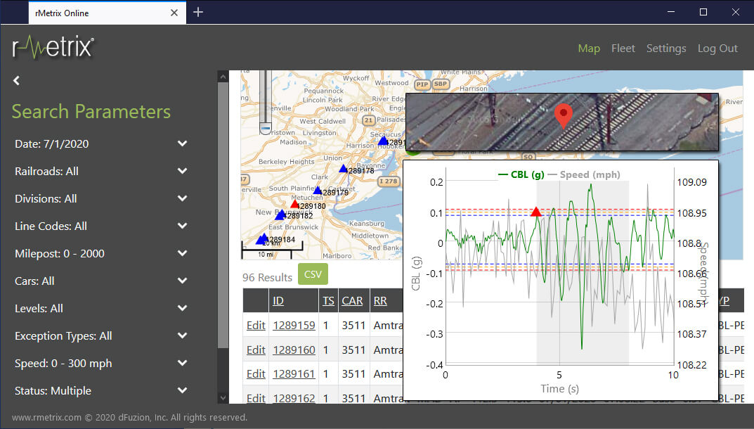 rMetrix Online Portal - Map View